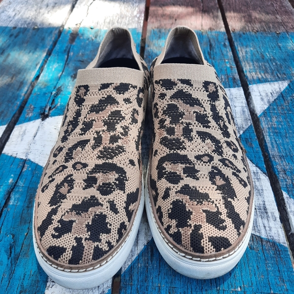 Vince Camuto Animal Print Keamalla Knit Slip On Shoes Size 10 Brown Black - Picture 2 of 12